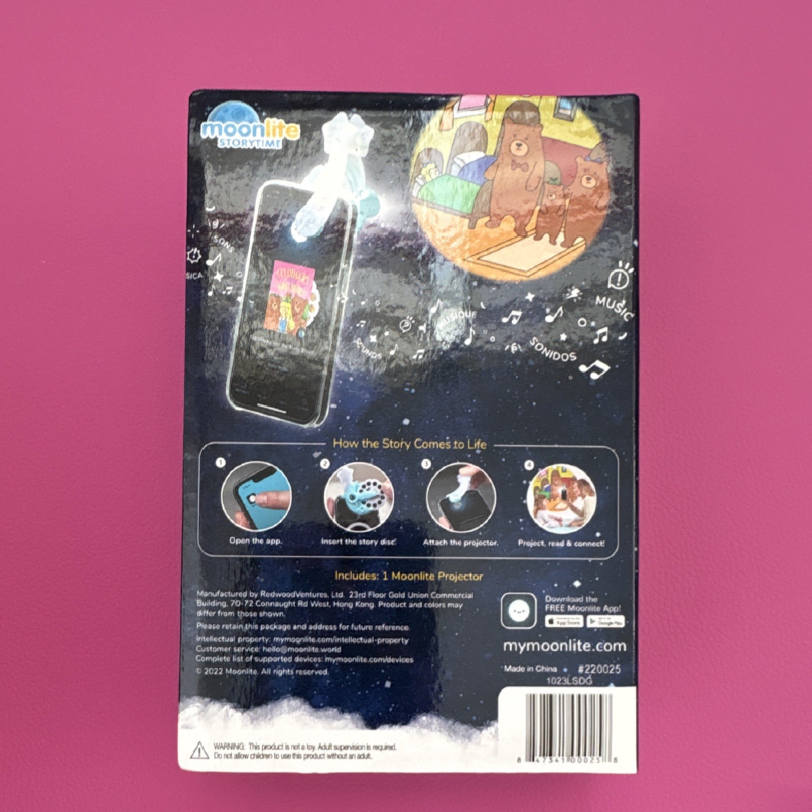 Moonlite Projector Storytime Device Blue MPN 220025 2022 Ages 4-7 8-11 Years