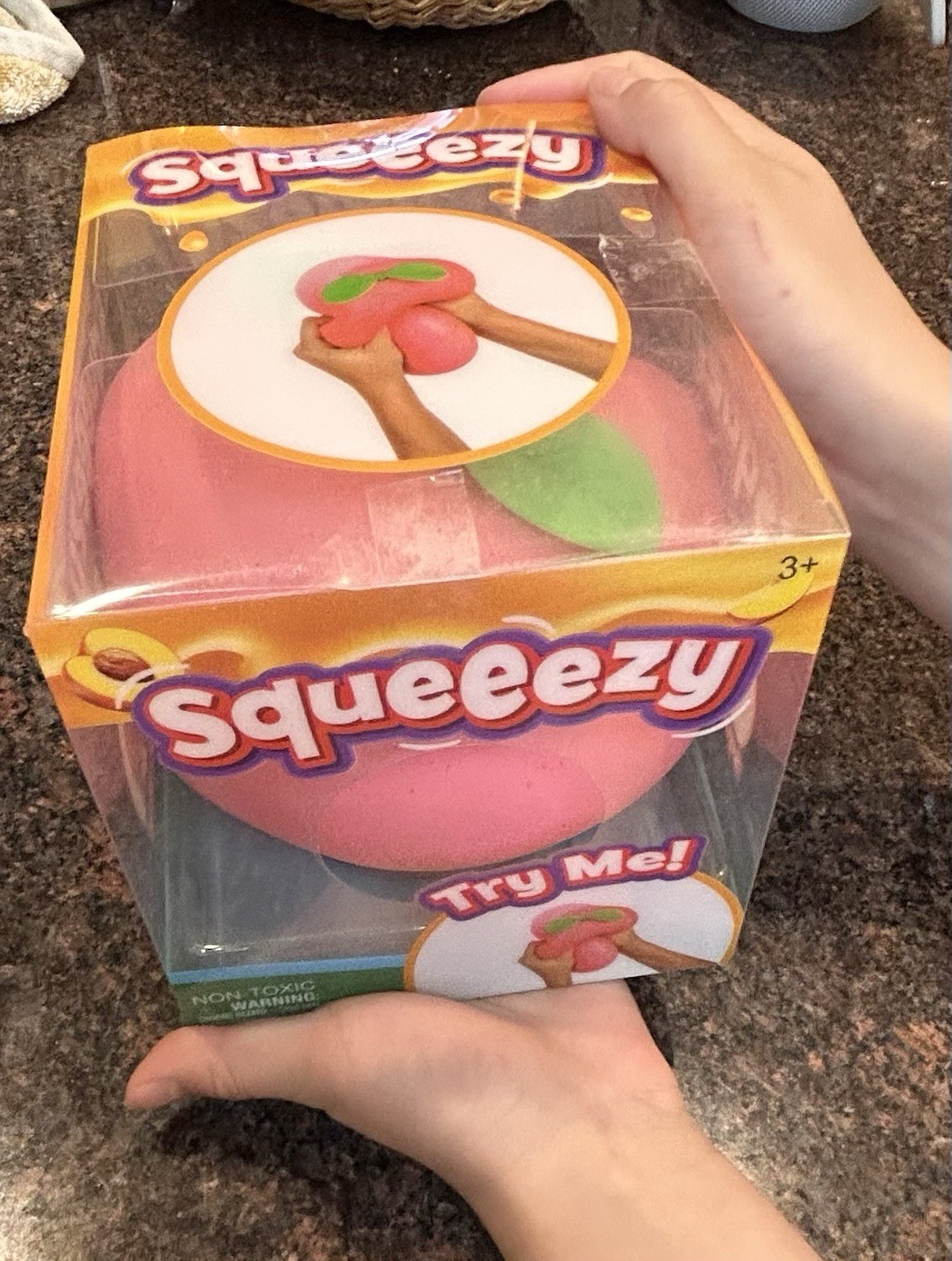 Squeeezy Squishy Tactile Squeeze Toy, Pink/Green, Ages 3-4, 3-5