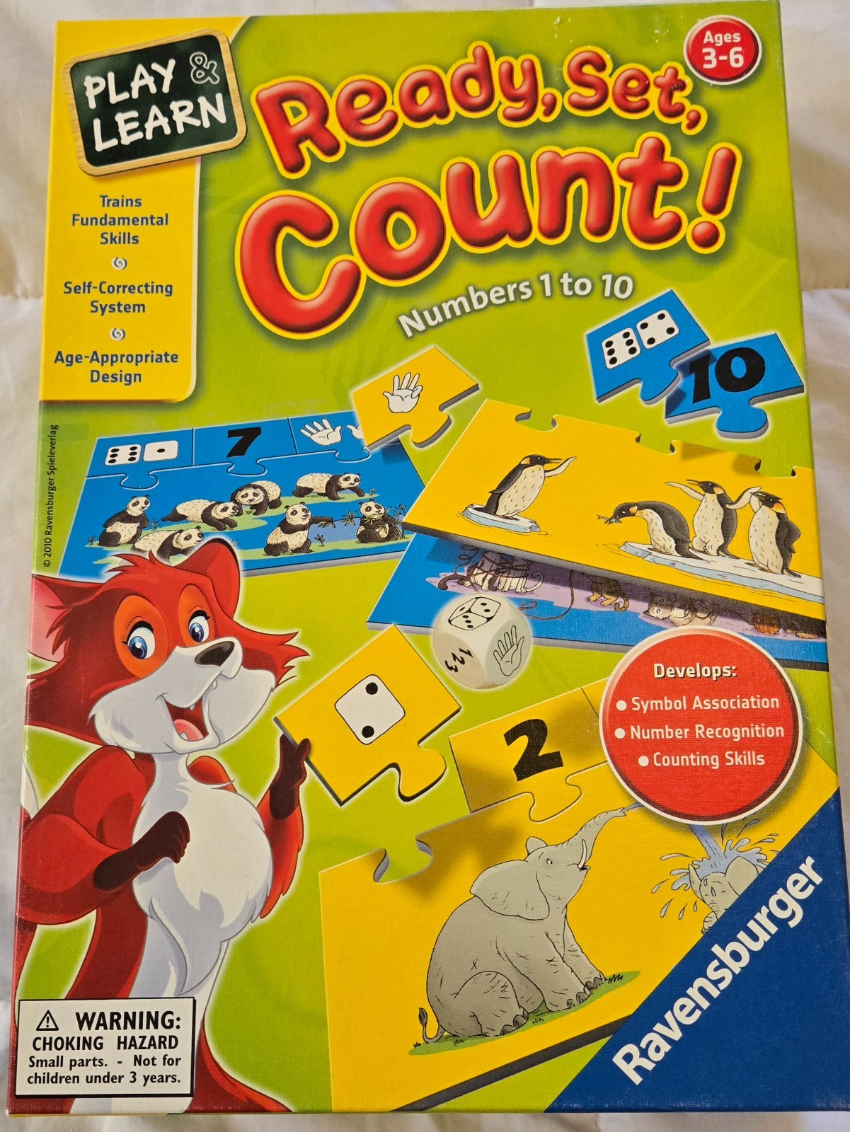 Ravensburger Ready Set Count Play and Learn Numbers 1-10 Math Game EUC