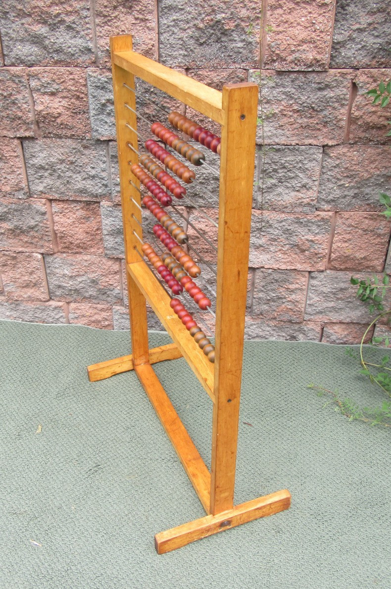 Vintage Springfield Education School Teacher Math Mathematics Wood Floor Abacus