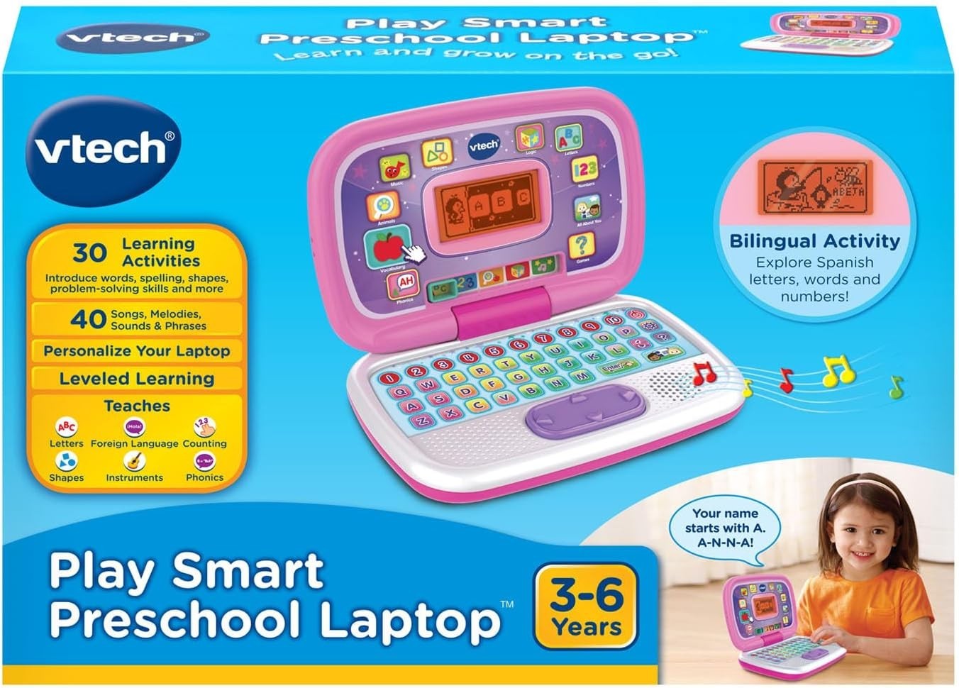 Preschool Laptop Toy Pink Kids Learning Computer Toddler Educational
