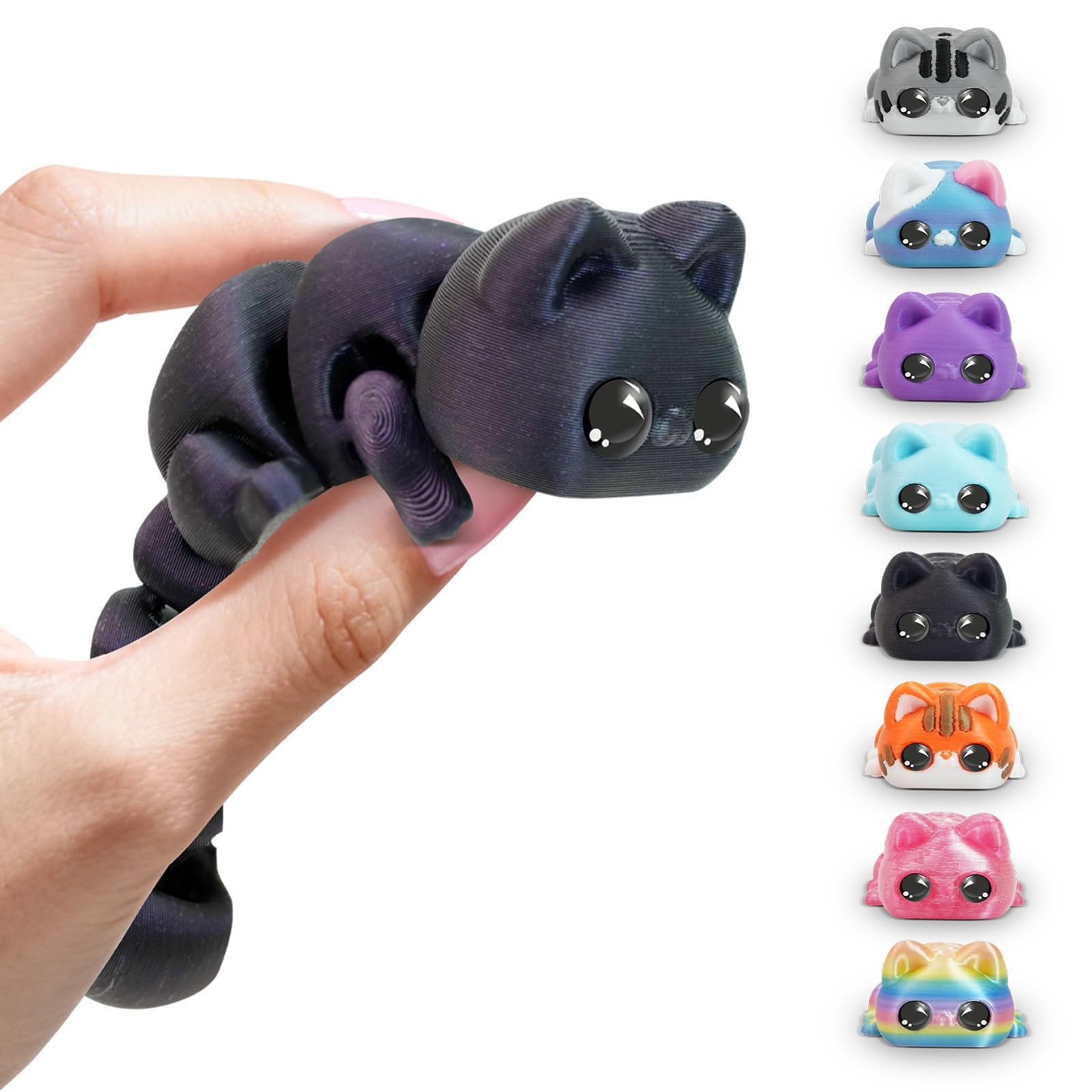 TiTiC 3D Printed Cat Fidget Toys, 3D Printed Animals, 6 Inches Fidget Animal …