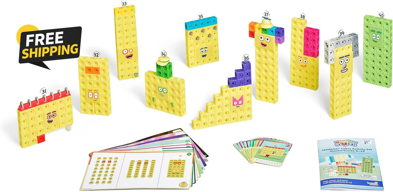 31-40 Mathlink Cubes Activity Set – Learn Numbers & Early Math Skills