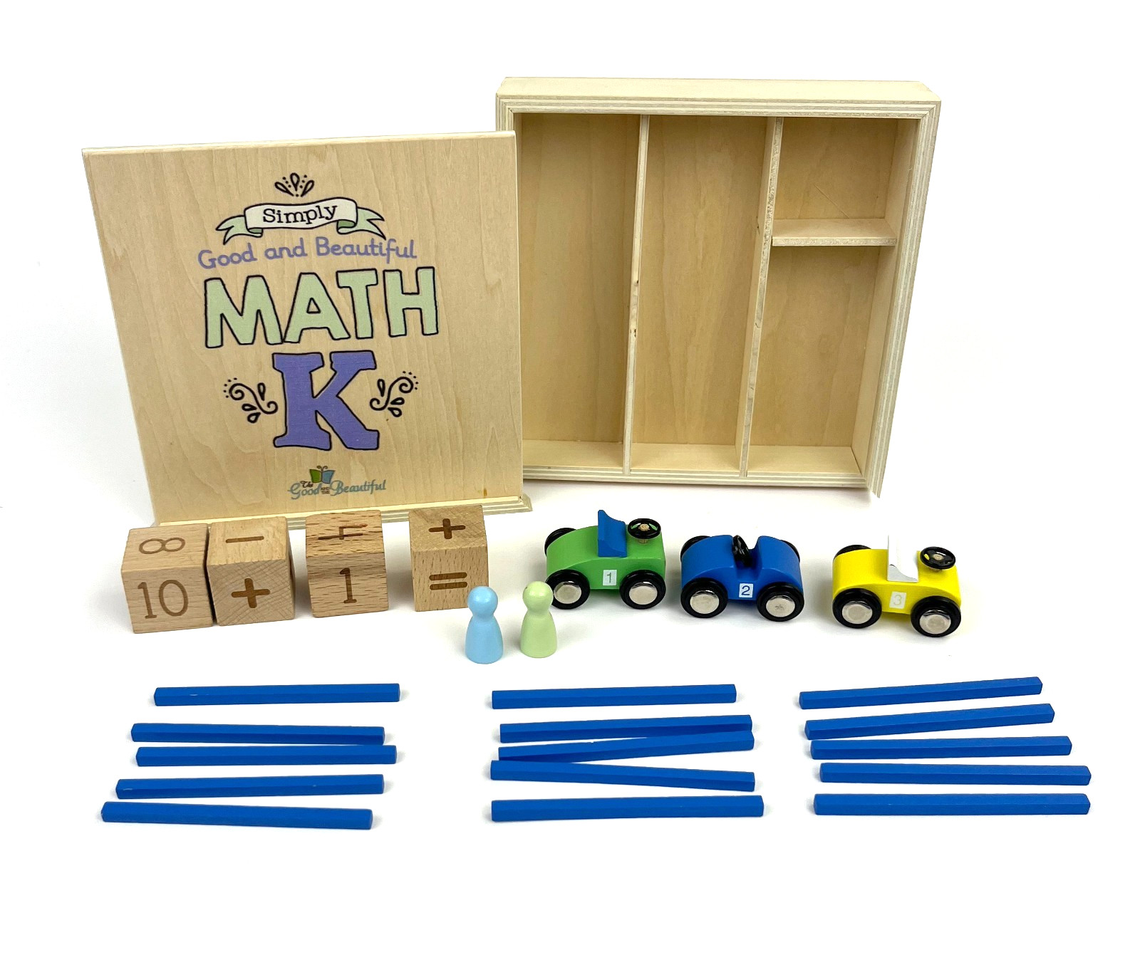 The Good and the Beautiful Simply Good and Beautiful Math K Wooden Box EUC