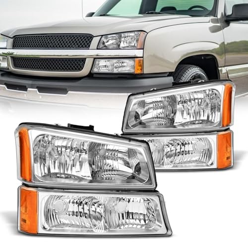 AS Headlight Assembly for 2003 2004 2005 2006 Chevy Silverado/ 03 04 05 06