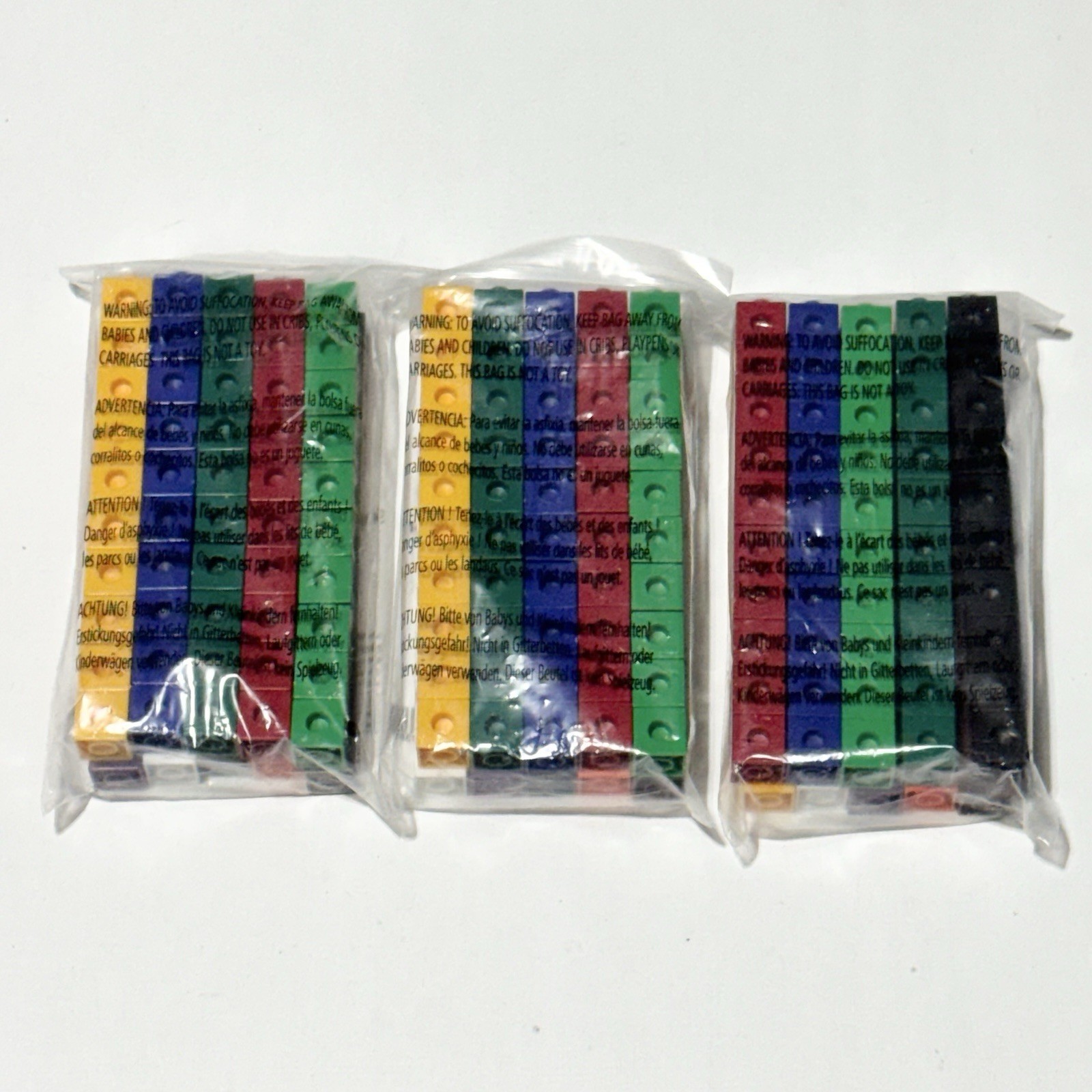 ETA Hand 2 Mind Snap Cubes #30500A Math Manipulatives 100/set 10 Colors Lot of 3