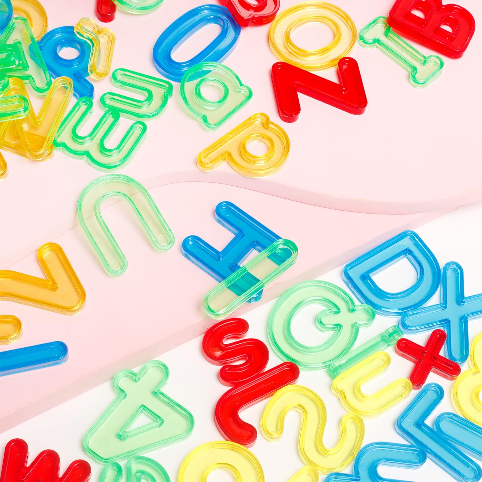 Bbiamsleep 134 Pcs Multi-Color Transparent Plastic Letters & Numbers Set