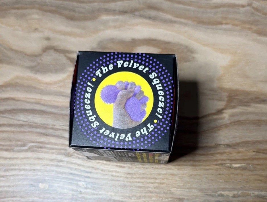 Needoh FUZZ BALL The Velvet Squeeze Ball NEEDOH Purple Authentic Sealed New!!