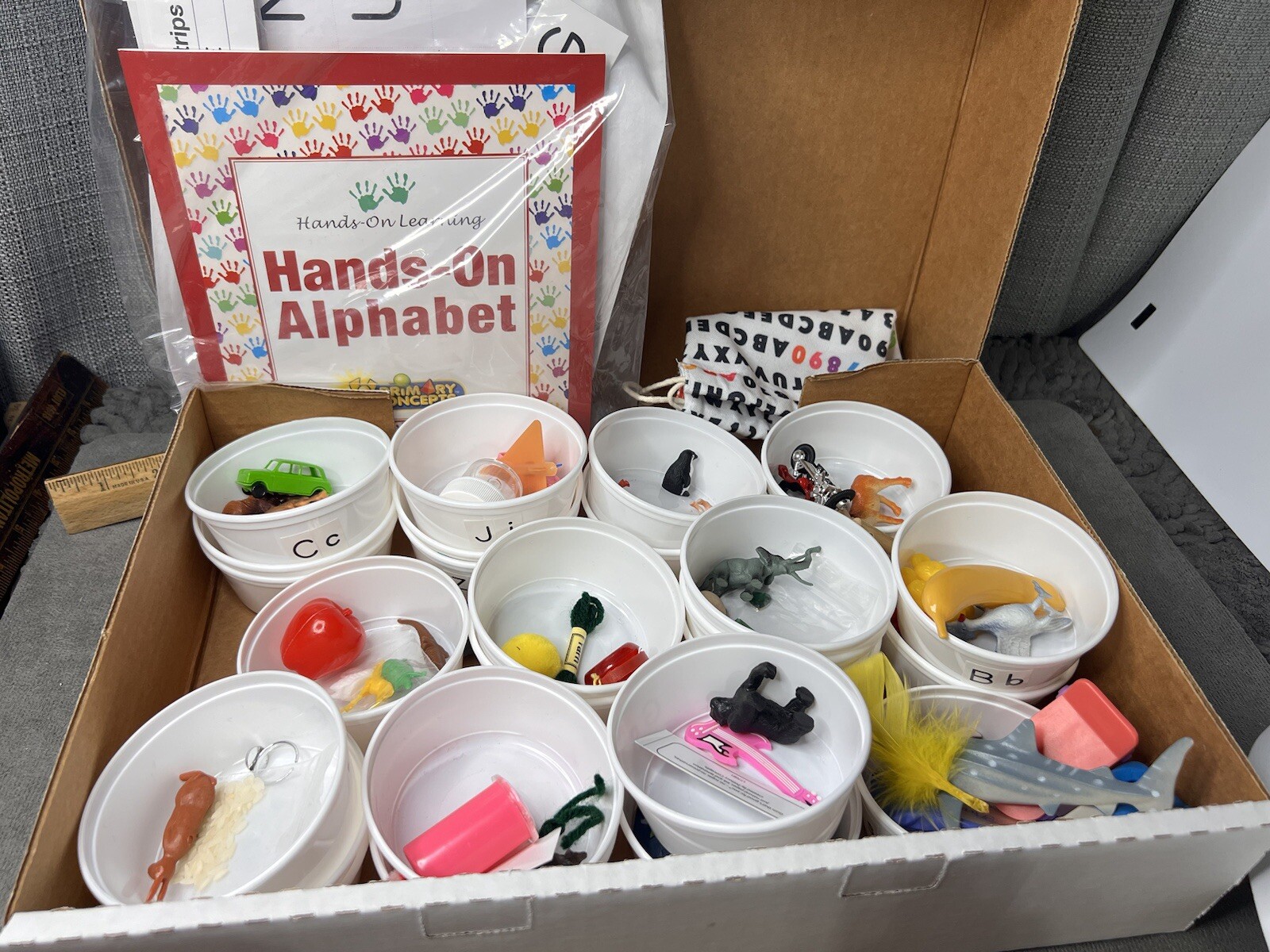 Primary Concepts Hands On Alphabet Set Lot Homeschooling Cards 78 Objects Box
