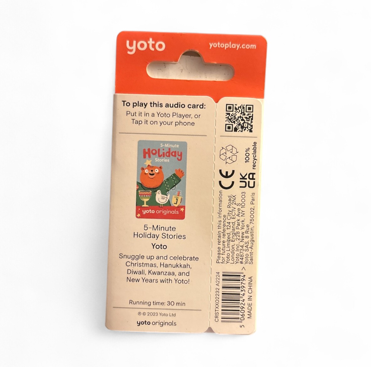 Yoto Originals 5-Minute Holiday Stories – Audio Card