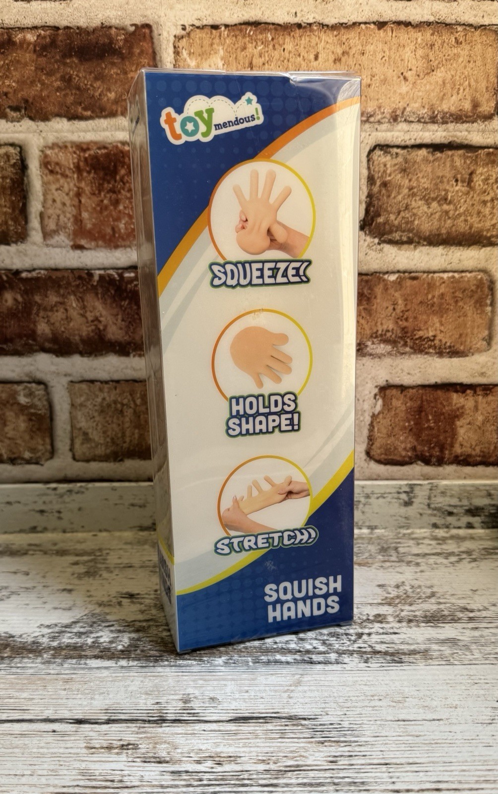 Toymendous Squishy Hands Tactile Squeeze Toy, Holds Shape Stretch, NIB Fun Flex