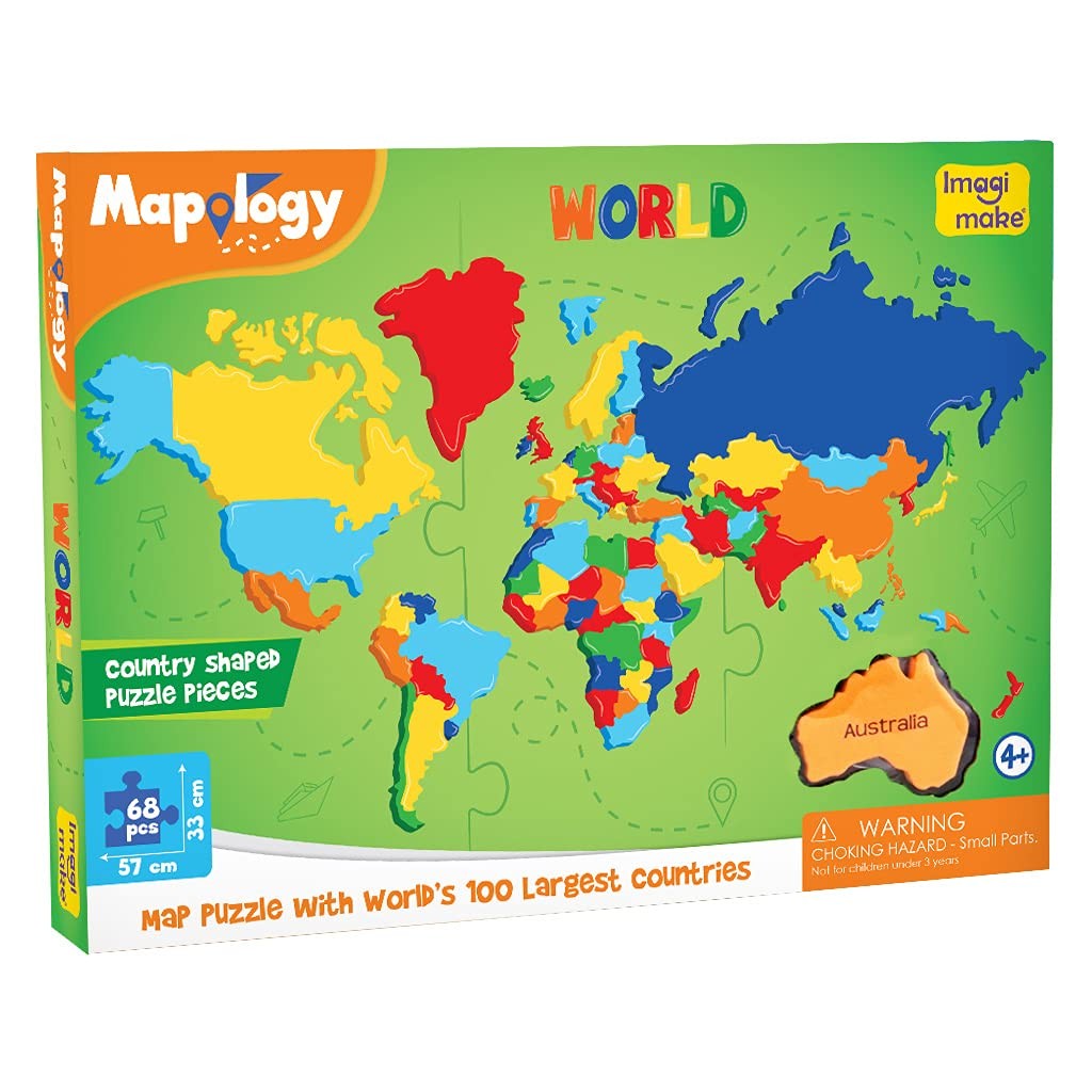 1000 Piece Puzzle World Map Geography Educational Learning School Board Toy