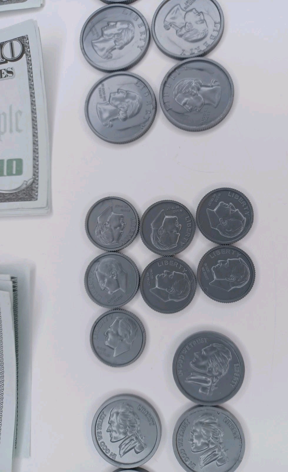 Play Money Paper Bills 4 Denominations & Coins Lot