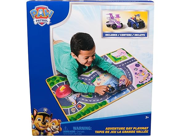 PAW Patrol Pup Squad Adventure Bay Playmat, 33-Inch Foldable Mat Chase Humdinger