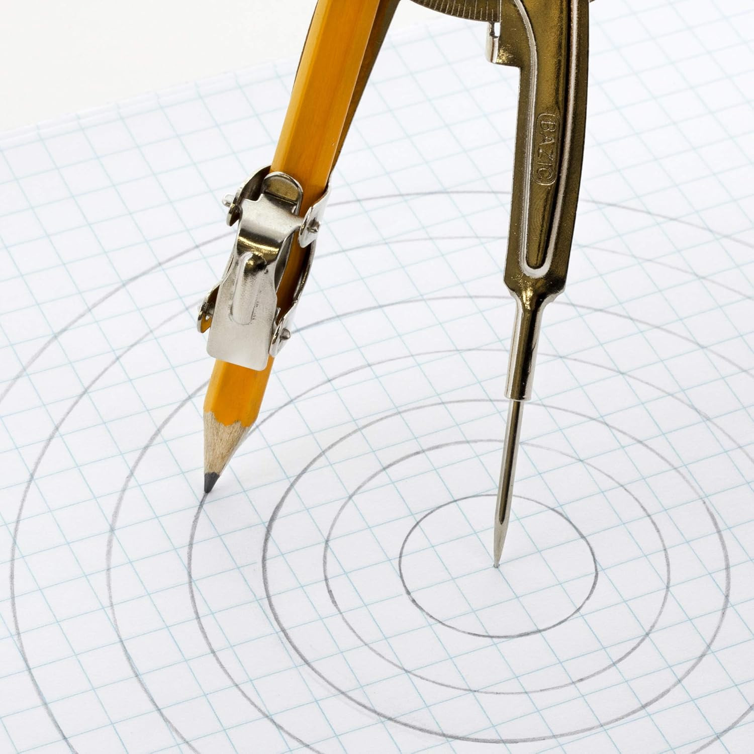 Geometry Math Compass Set W/Scale-Arm, Nickel Plated Metal Ball & HB Wood Penci