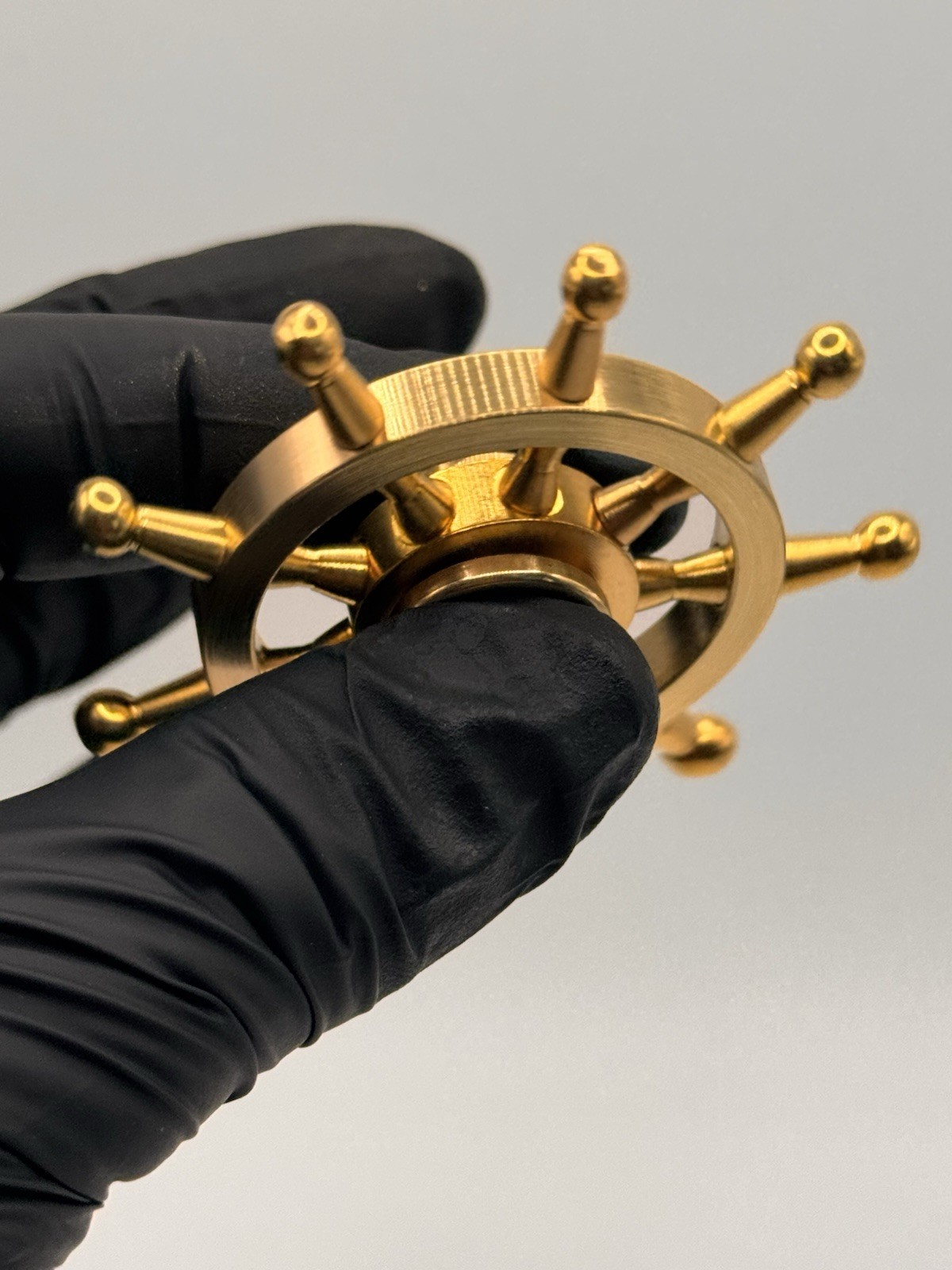 Captain Ship Wheel Brass Fidget Spinner All Metal Toy Adults Kids Boys Girls