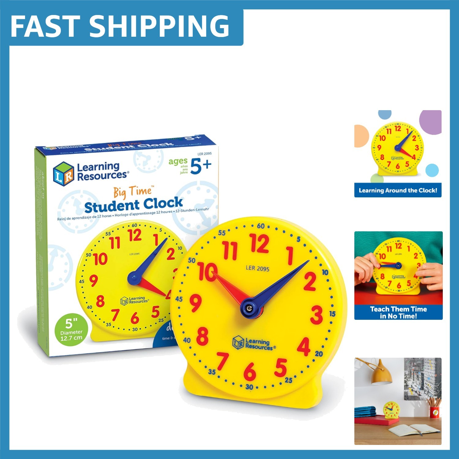 Durable Big Time Demonstration Clock for Kids – Develop Time Skills Easily