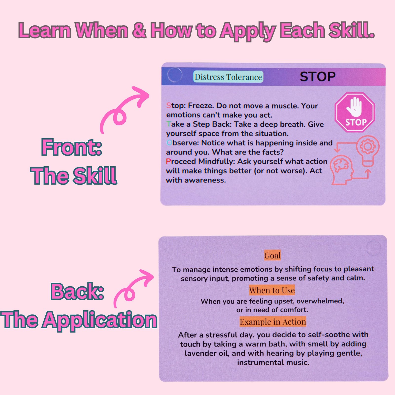 DBT Skills Coaching Cards with Guided Examples & Goals – 25 Flashcards for Em…