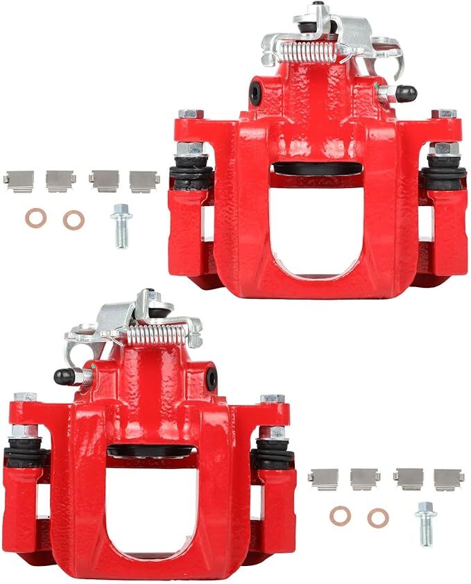 cciyu 18B5081 18B5080 Rear Left & Right Brake Calipers with Bracket For Chrysler