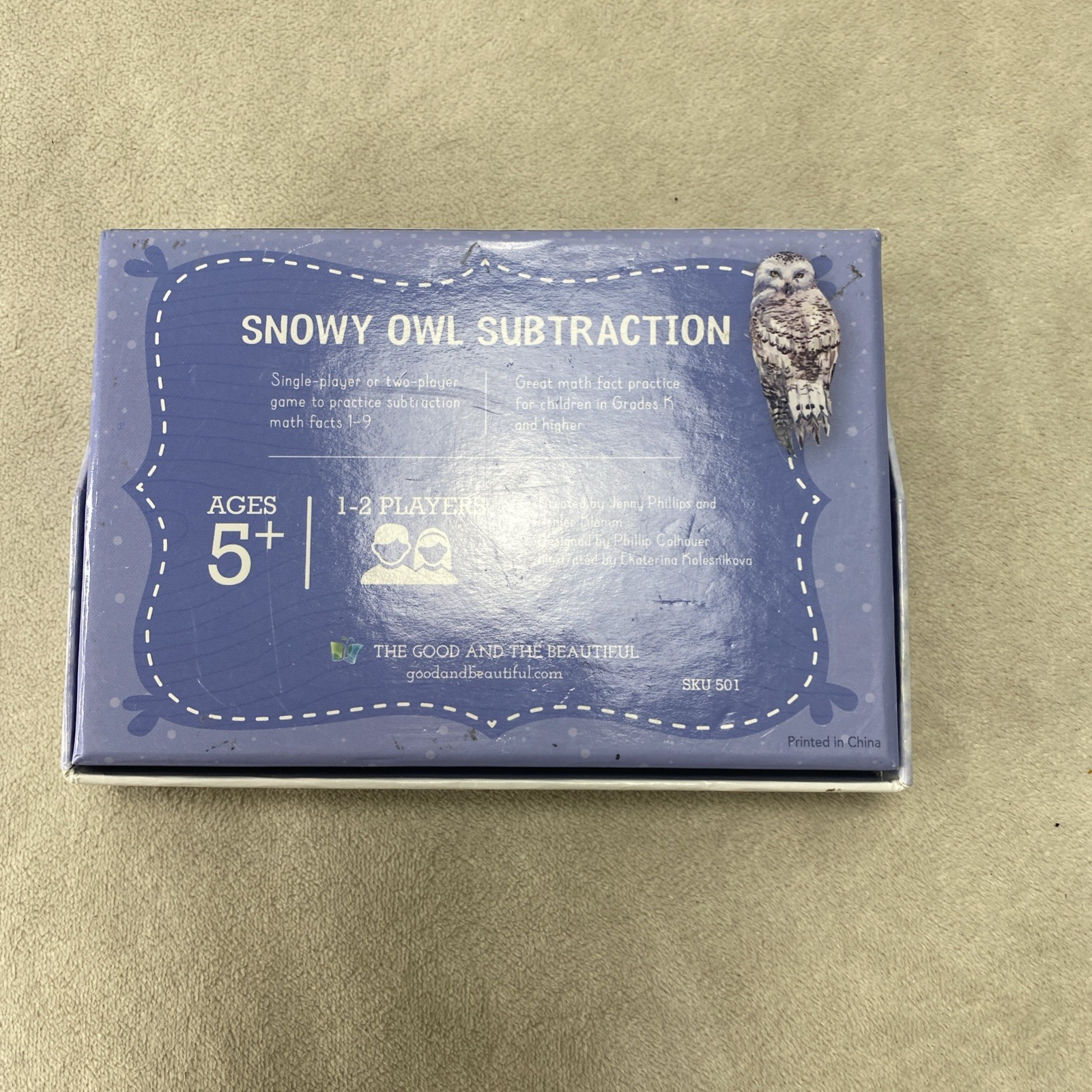 The Good And The Beautiful Snowy Owl Subtraction Math Game EXCELLENT CONDITION