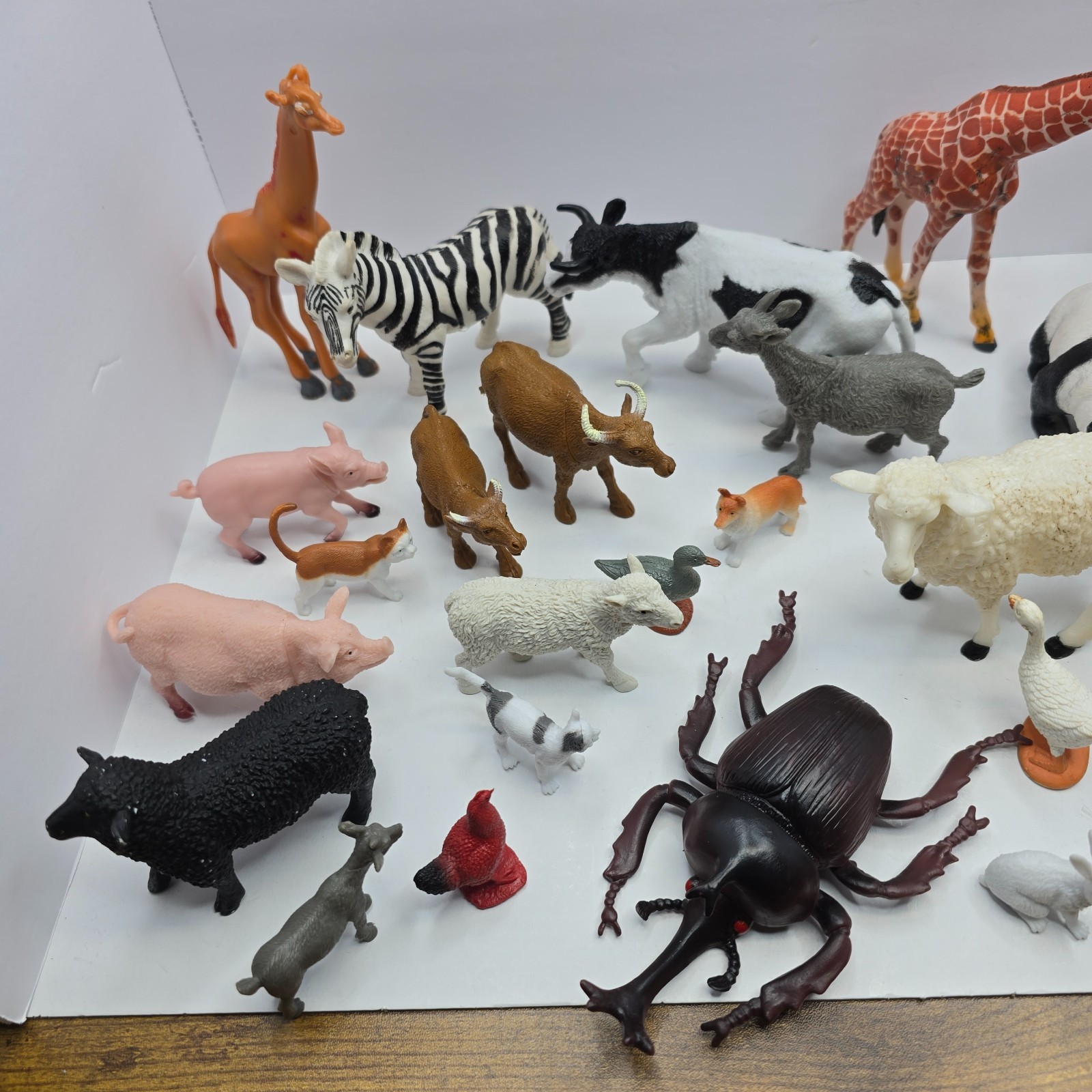 Lot Of 44 Various Land, Farm, Animal, Bugs Figures Vintage Modern Plastic Toys