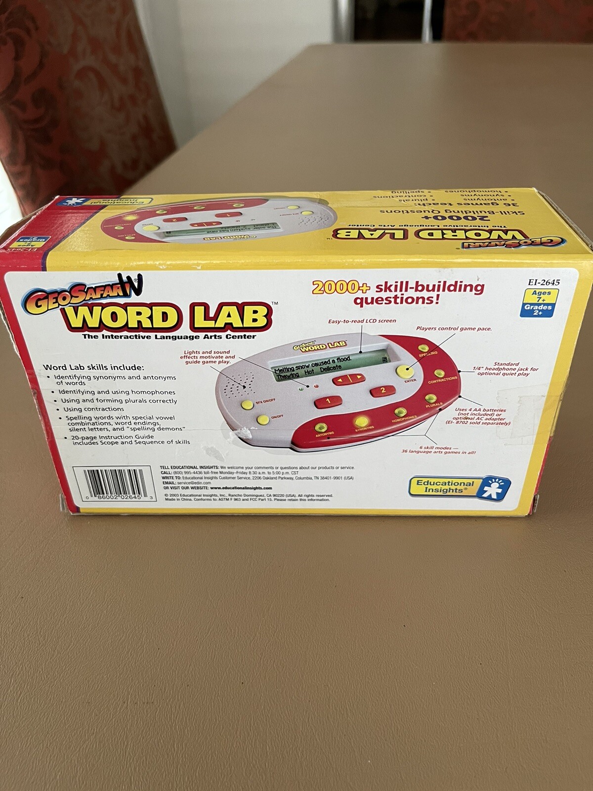 GeoSafari Educational Insights WORD LAB – W/Box RARE, Language Skills