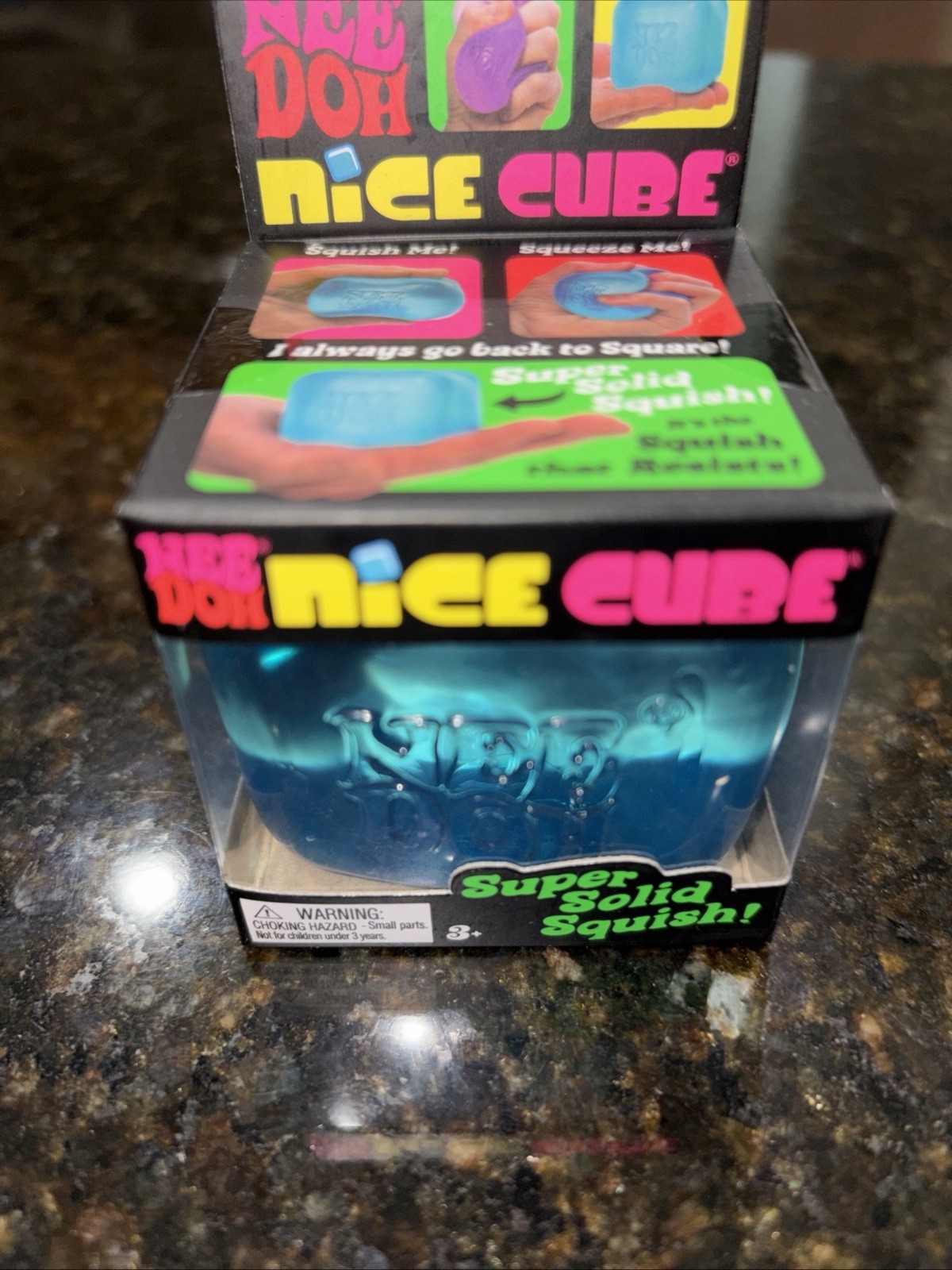 Nee Doh Nice Cube Schylling Super Solid Squish Toy Blue And Pink