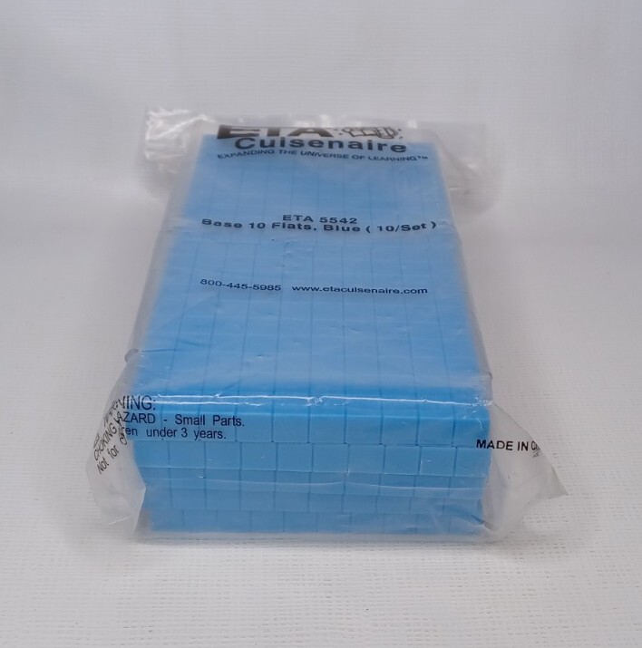 ETA Cuisenaire Base 10 Flats Blue Set Of 10 ETA 5542