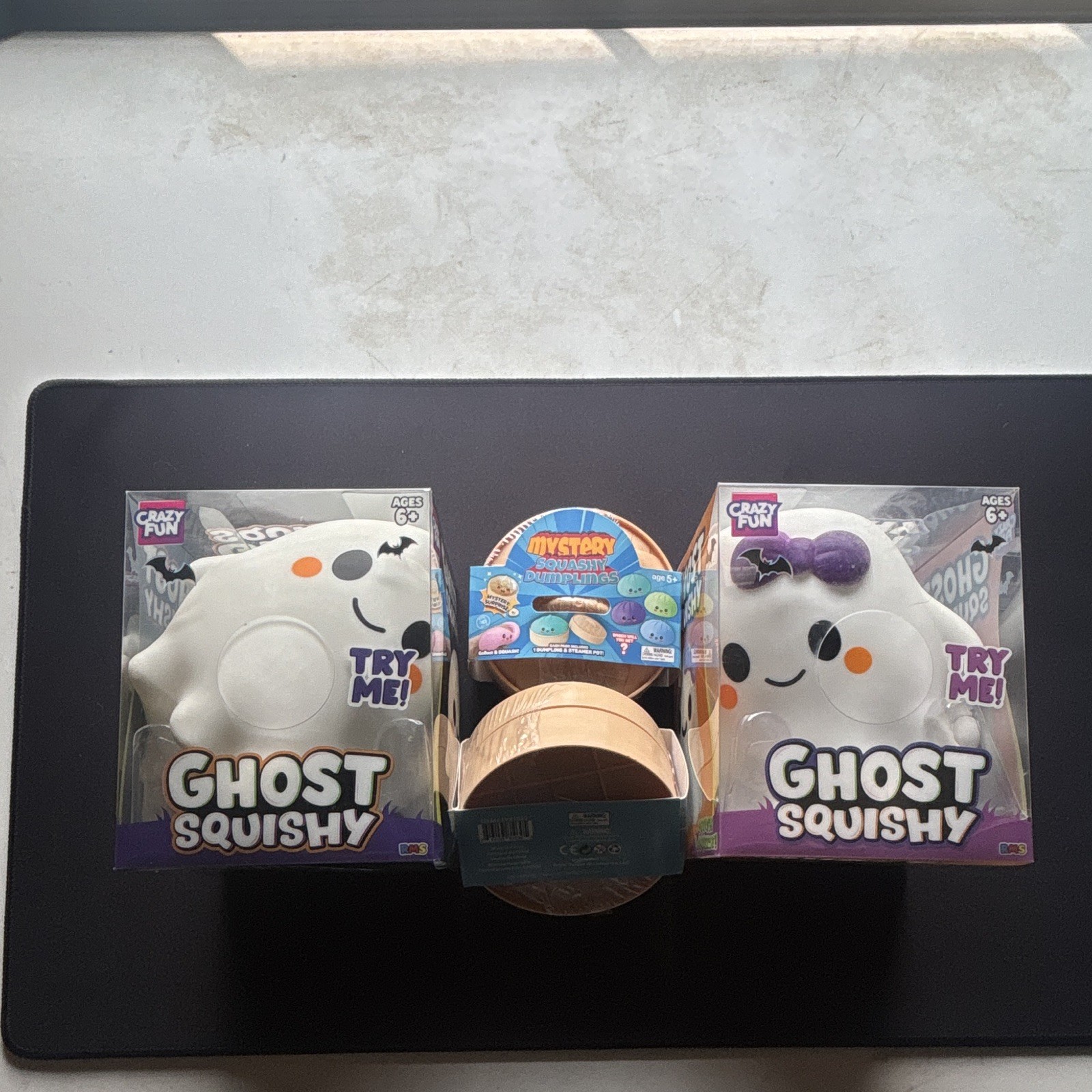 Crazy Fun Ghost Squishy Squeezable Toy (1boy/girl) & Mystery Squashy Dumplings