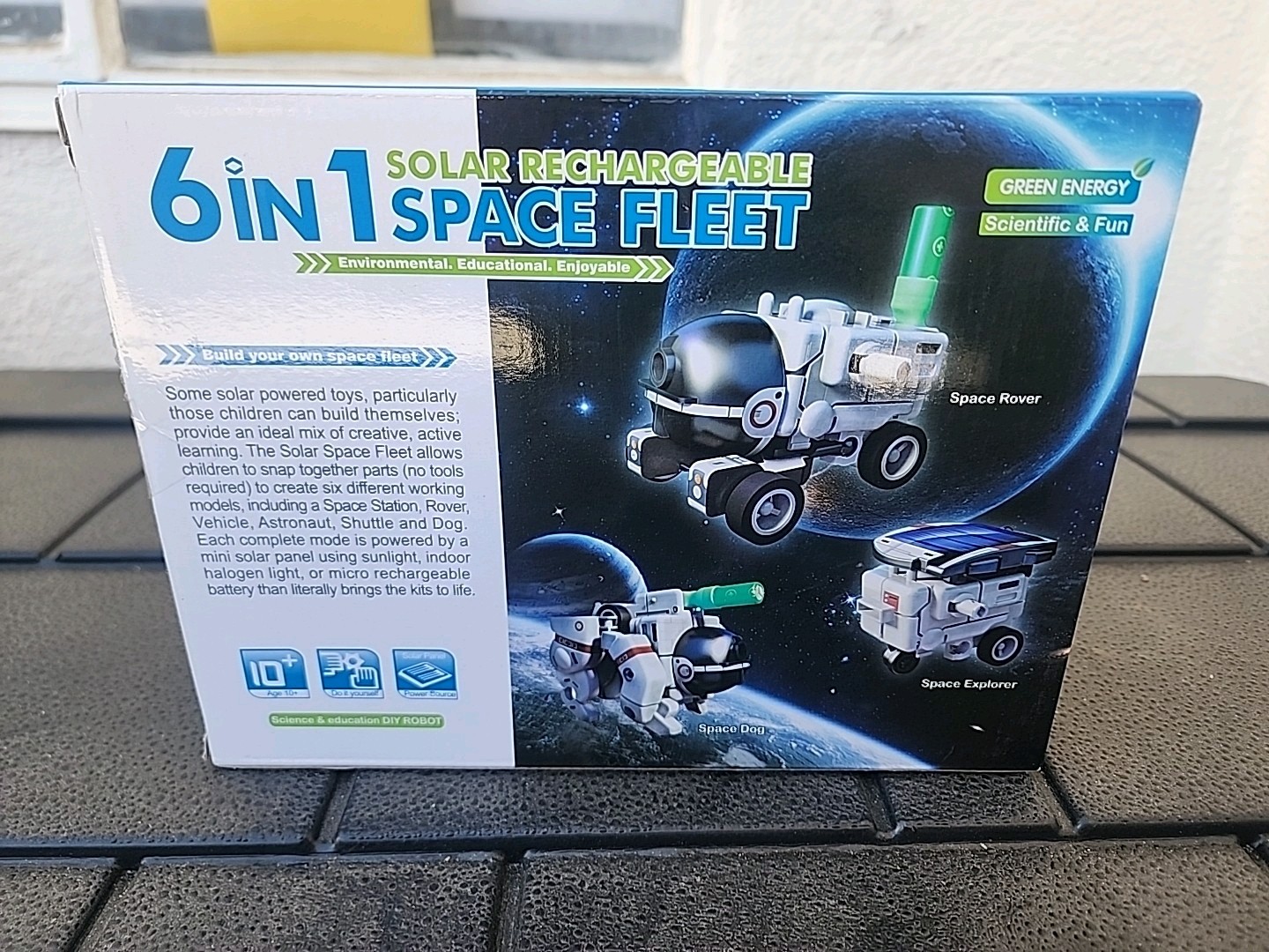 STEM 6 in 1 Solar Rechargeable Space Fleet Robots Learning Kit DIY Science NEW
