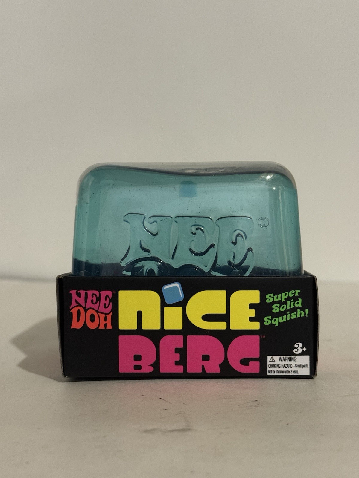 NeeDoh Nice Berg Blue XL Giant Nee Doh Solid Squish Cube New Sealed