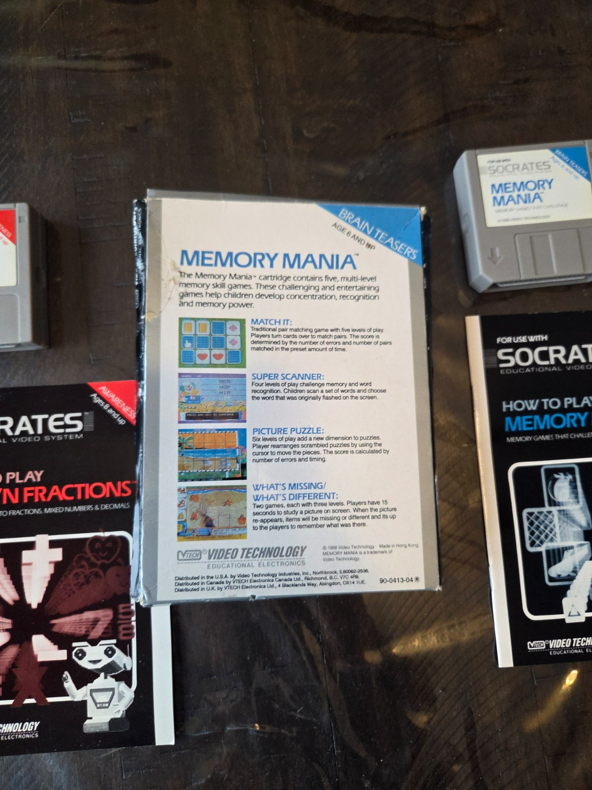 *LOT OF CIB 2!* VTECH Socrates Memory Mania Facts ‘n Fractions Games CIB