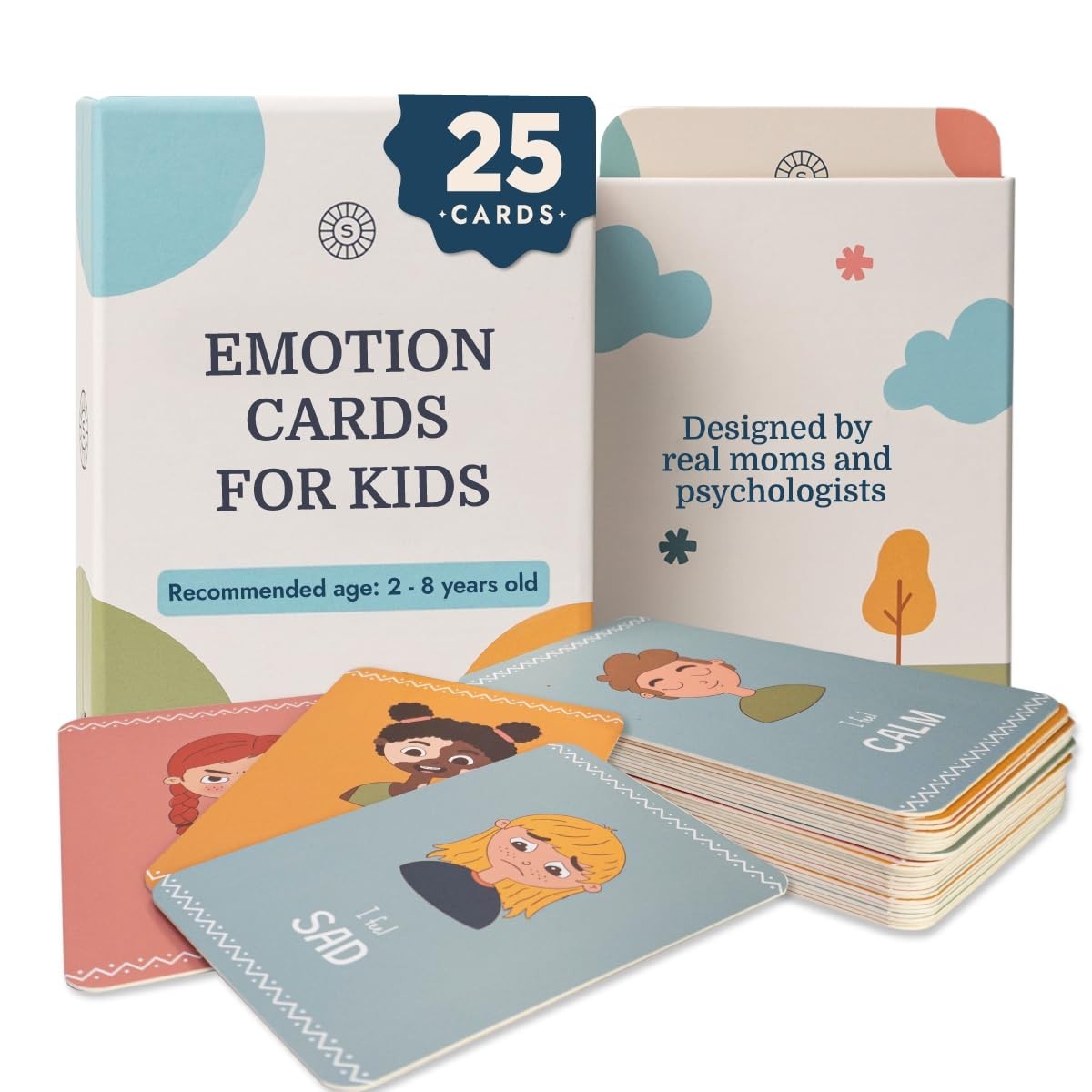 Emotion Flashcards for Toddlers – 25 Fun Cards to Identify Feelings – Ages 2-8