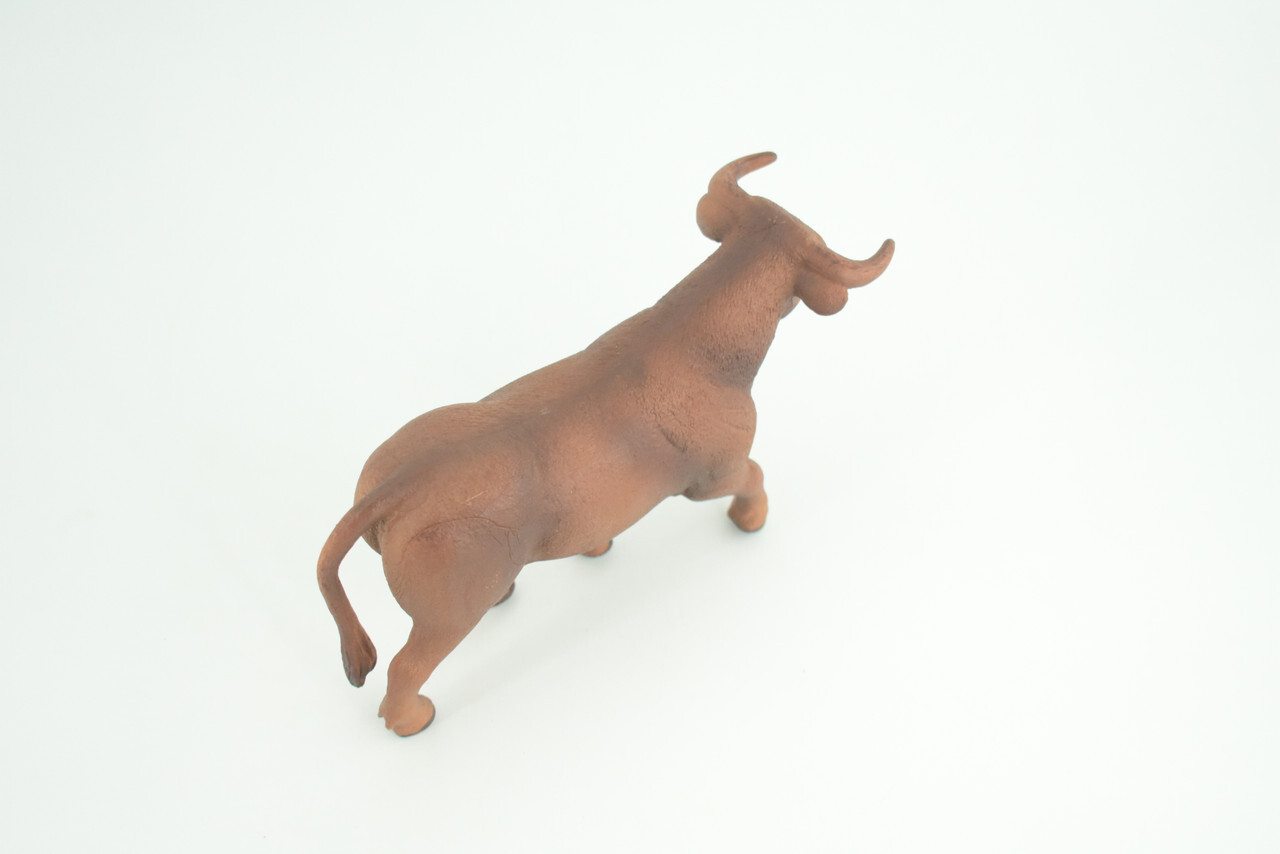 Spanish Fighting Bull Toy, Hand Painted Rubber Cow, 5 1/2 Inches CH936 BB206