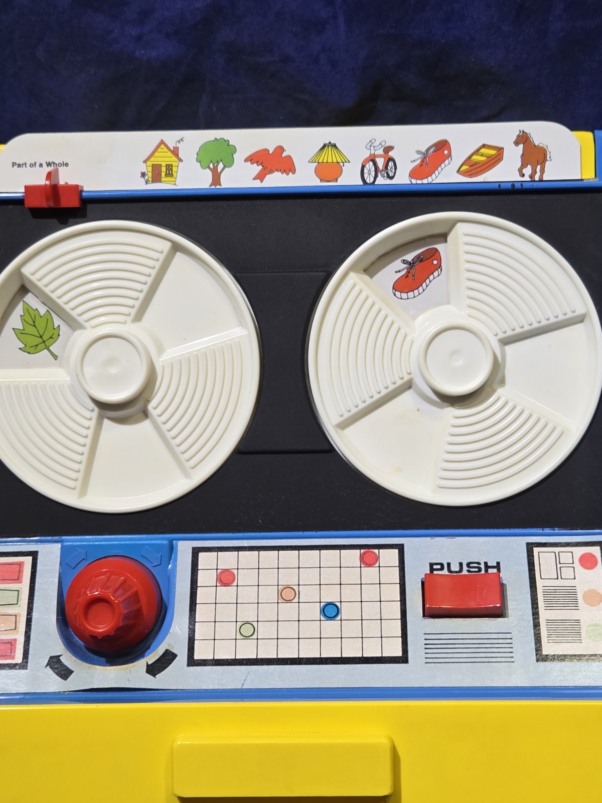 Vintage 1972 Playskool Play ‘N Learn Computer Reel to Reel Toy with 7 Cards