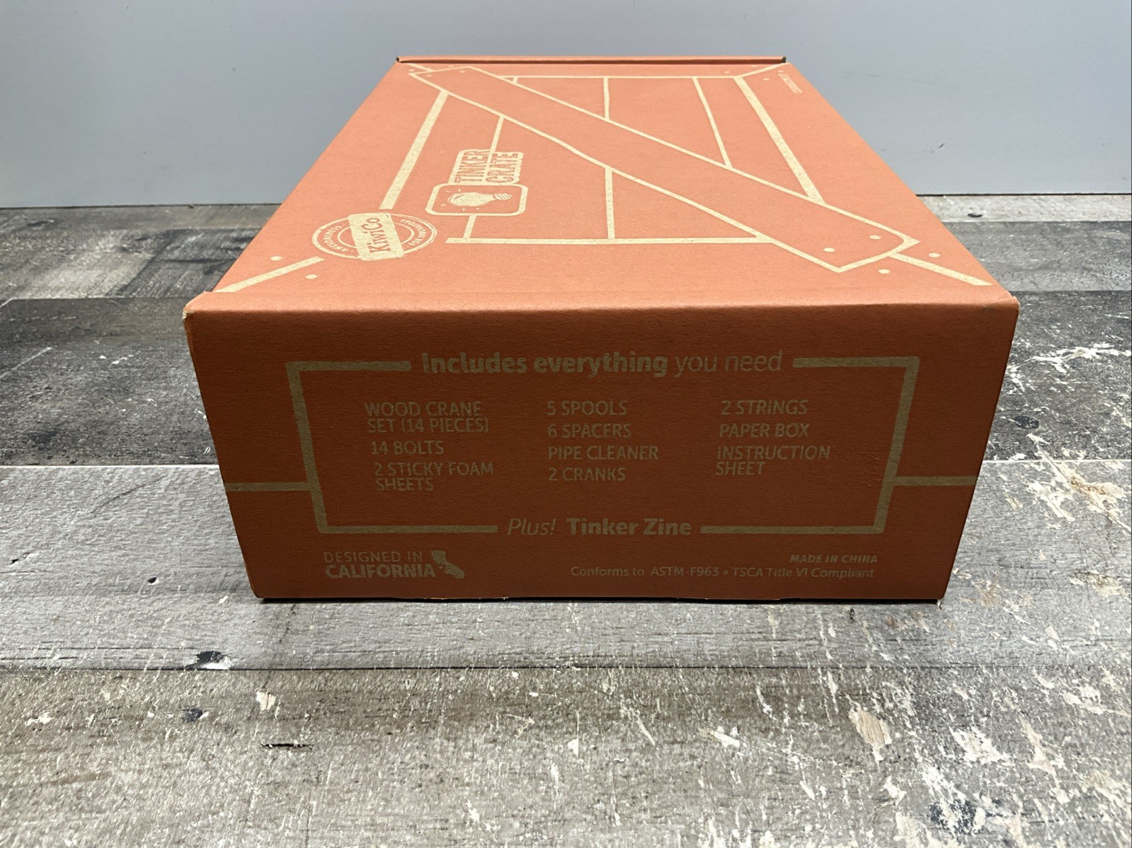 KIWICO TINKER CRATE WOODEN CRANE STEM BUILDING KIT F1580-TPUL AGES 9+ SEALED