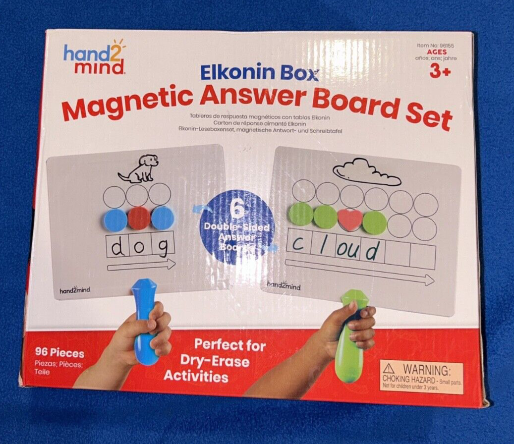 Hand2Mind Elkonin Box Magnetic Answer Board Set Set of 6, 96 pieces No. 96155
