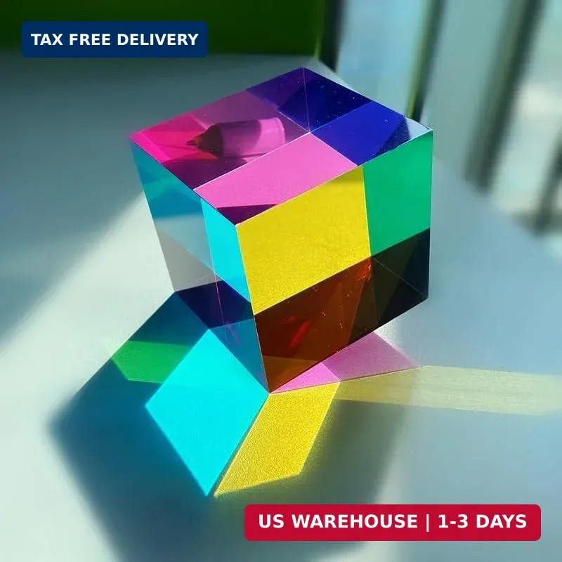 CMY Color Cube, 2.0 Inch (50Mm) Acrylic Mixing Color Cube Prism for Physics Educ