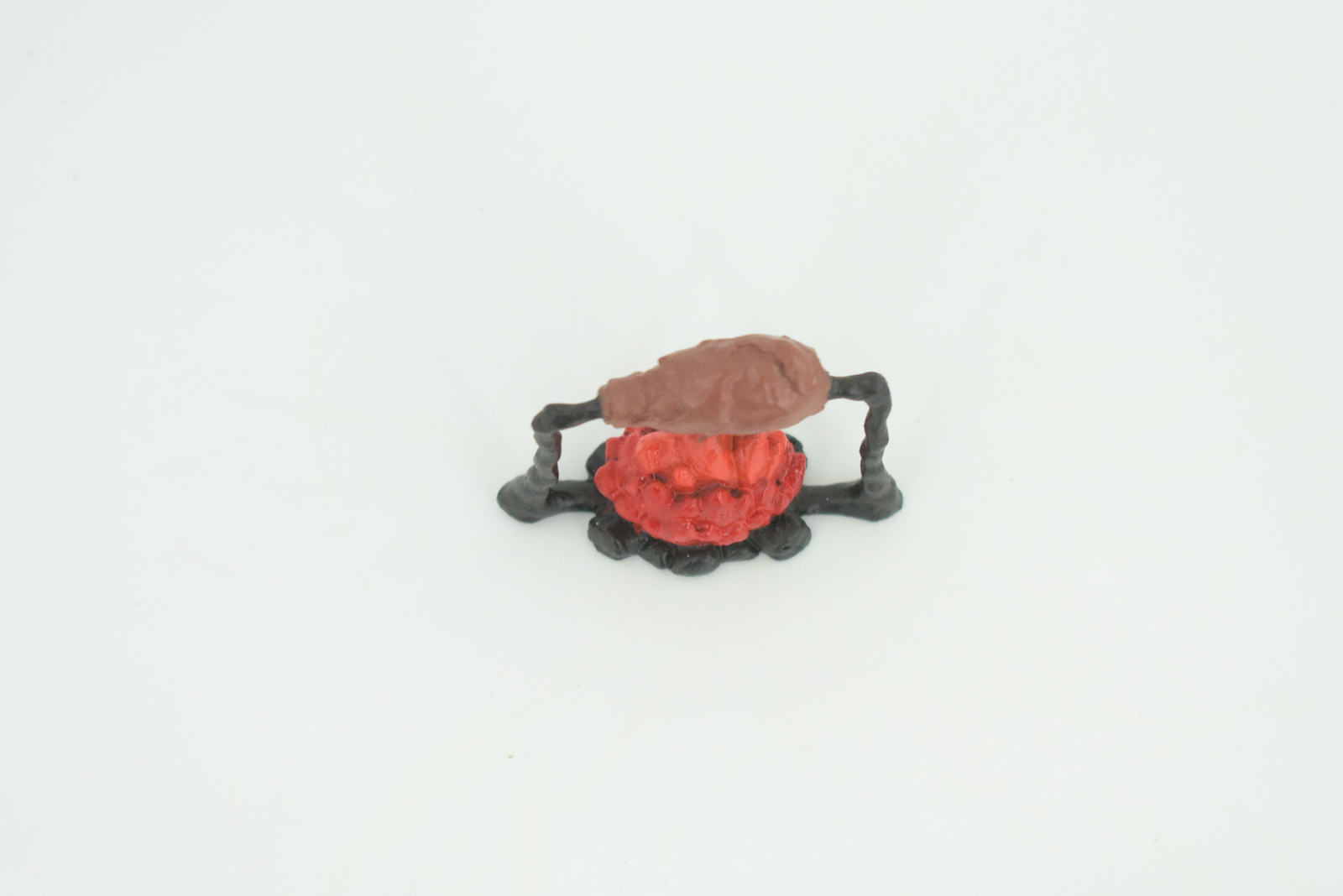 Toy Camp Fire Cooking Meat, Prehistoric Diorama Rubber 1 3/4 Inches F3143 B224