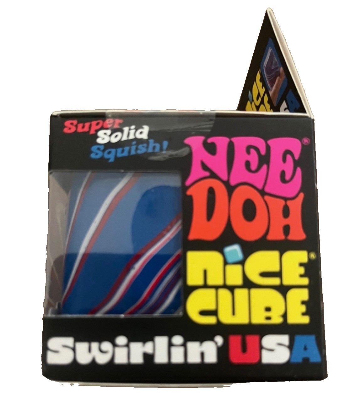Schylling NeeDoh Nice Cube 4th Of July Swirlin USA Red White Blue Stress Toy