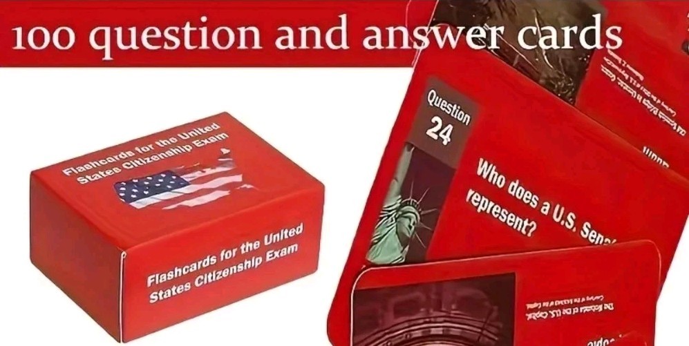 United STATES USA Citizenship Exam Flashcard Set 100 Study Questions Learning…
