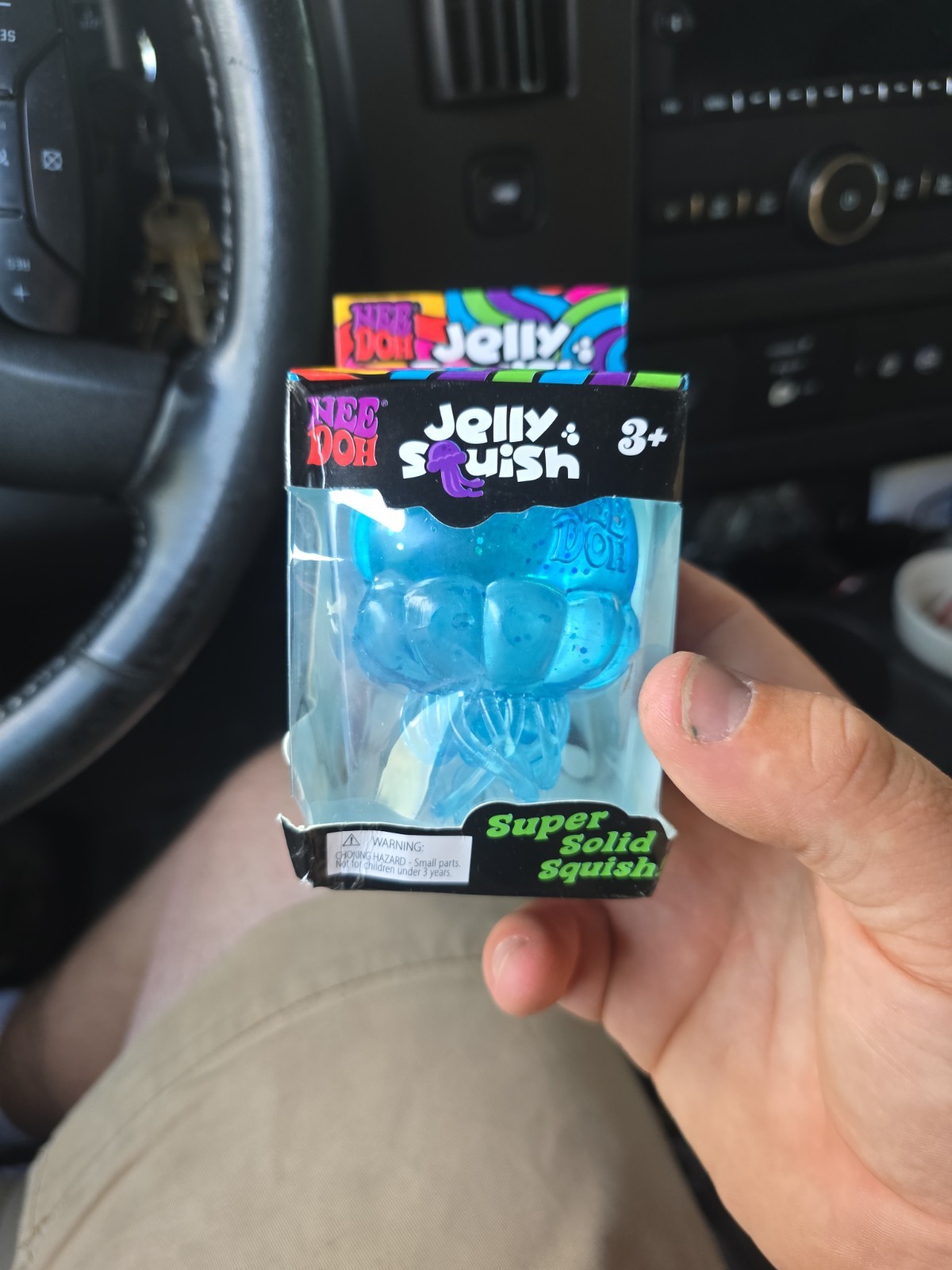 Nee Doh Jolly Squish Super Solid Squeeze Toy, Blue Ages 3-5 (3-7 Years)