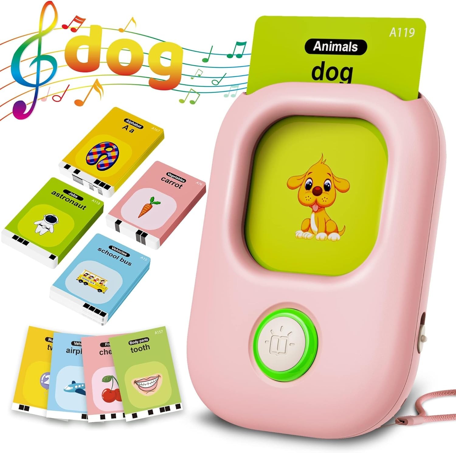 224 Words Talking Flash Cards Educational Learning Toy Toddlers 1-5 Years Old