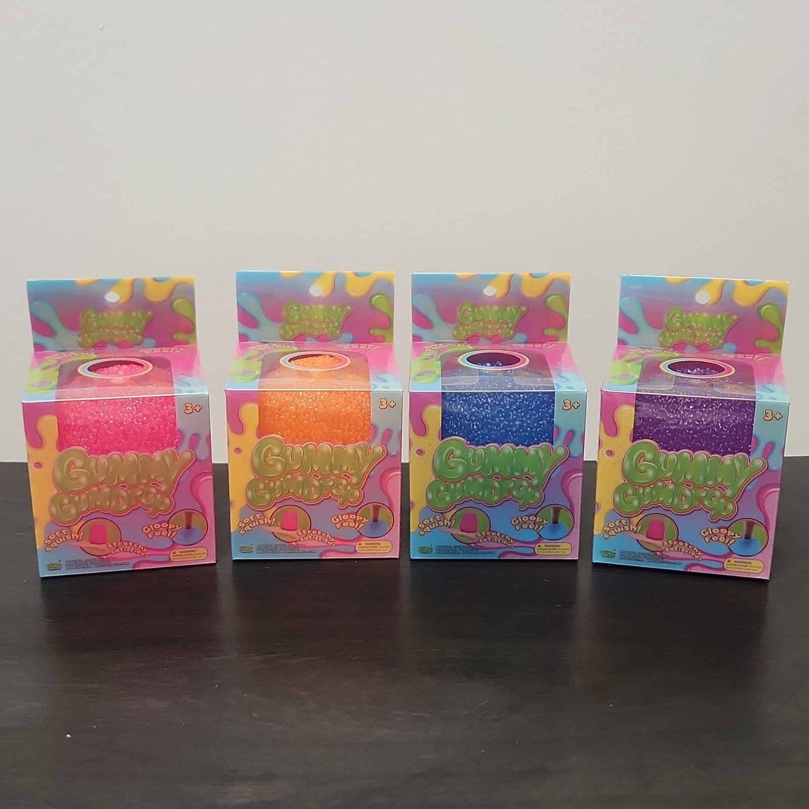 PPNC Gummy Gumdrop Pink Orange Blue Purple Set Squishy Sensory Viral Toy Lot 4