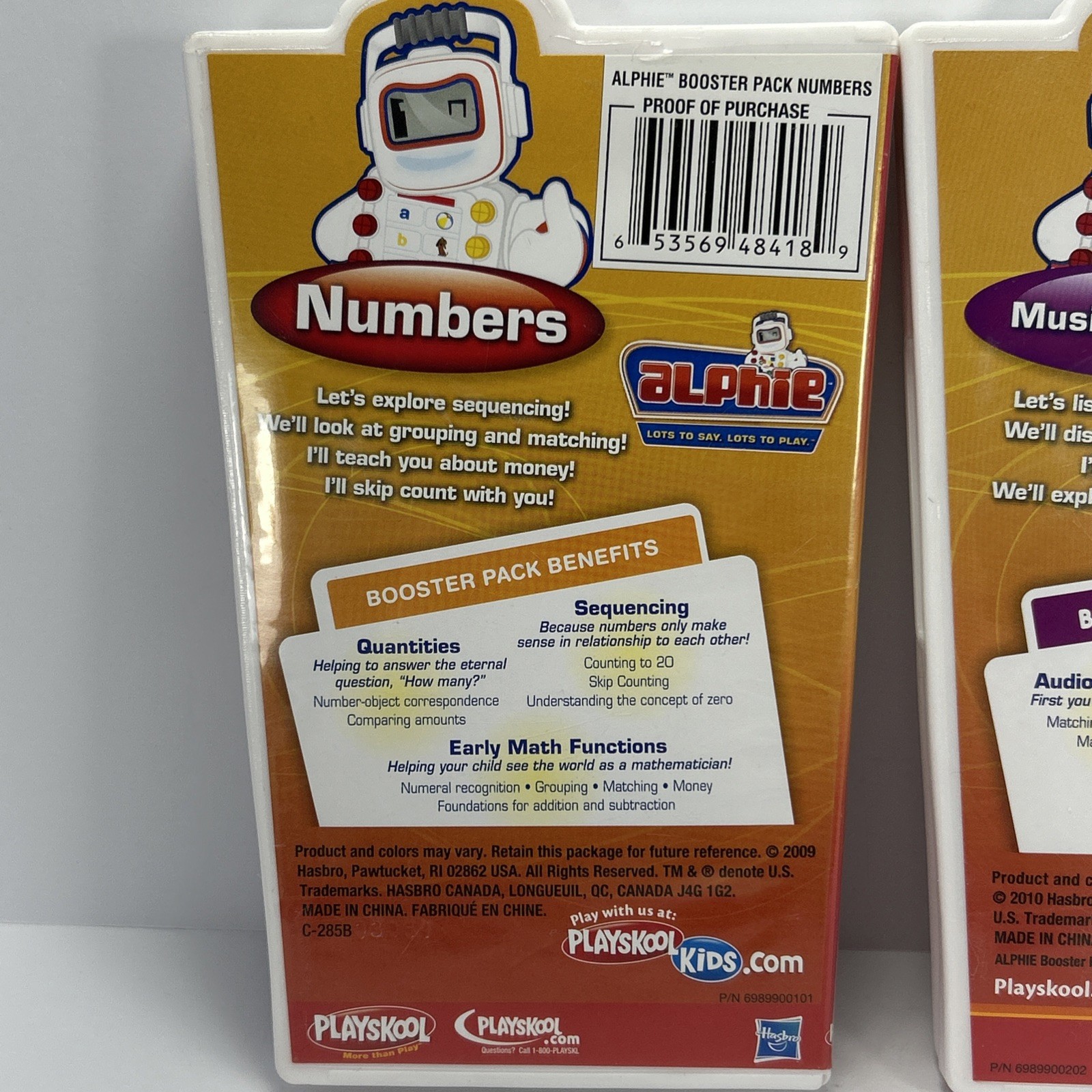 Hasbro PLAYSKOOL Alphie + Booster Packs – Numbers + Music & Sounds