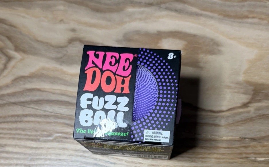 Needoh FUZZ BALL The Velvet Squeeze Ball NEEDOH Purple Authentic Sealed New!!