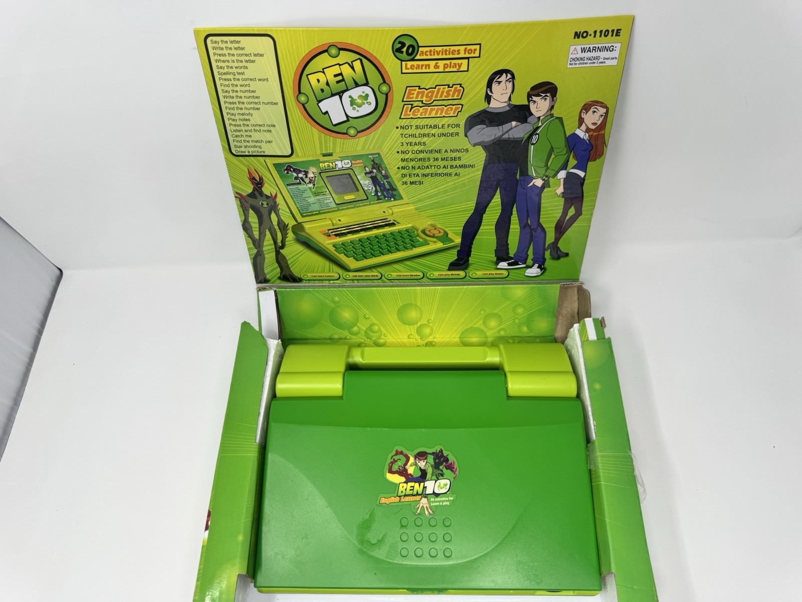 Ben 10 English Learner Toy Laptop NO-1101E Electronic Learning Computer New
