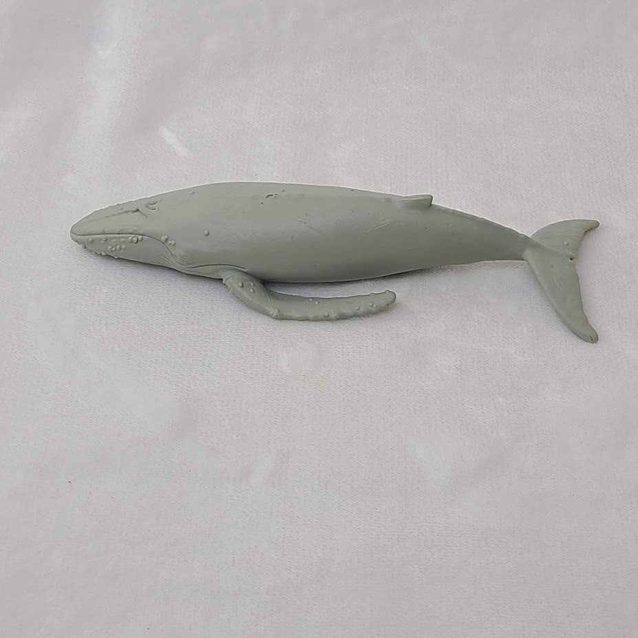 Gray Humpback Whale Figure Unpainted Plastic Ocean Animal Toy