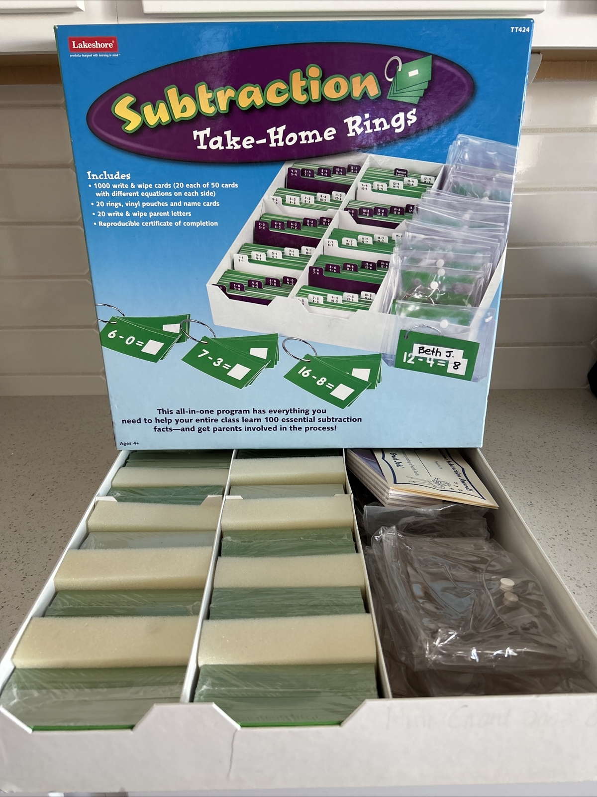 Math Subtraction Take Home Rings Level 1 Educational 4+ Lakeshore TT424 Sealed