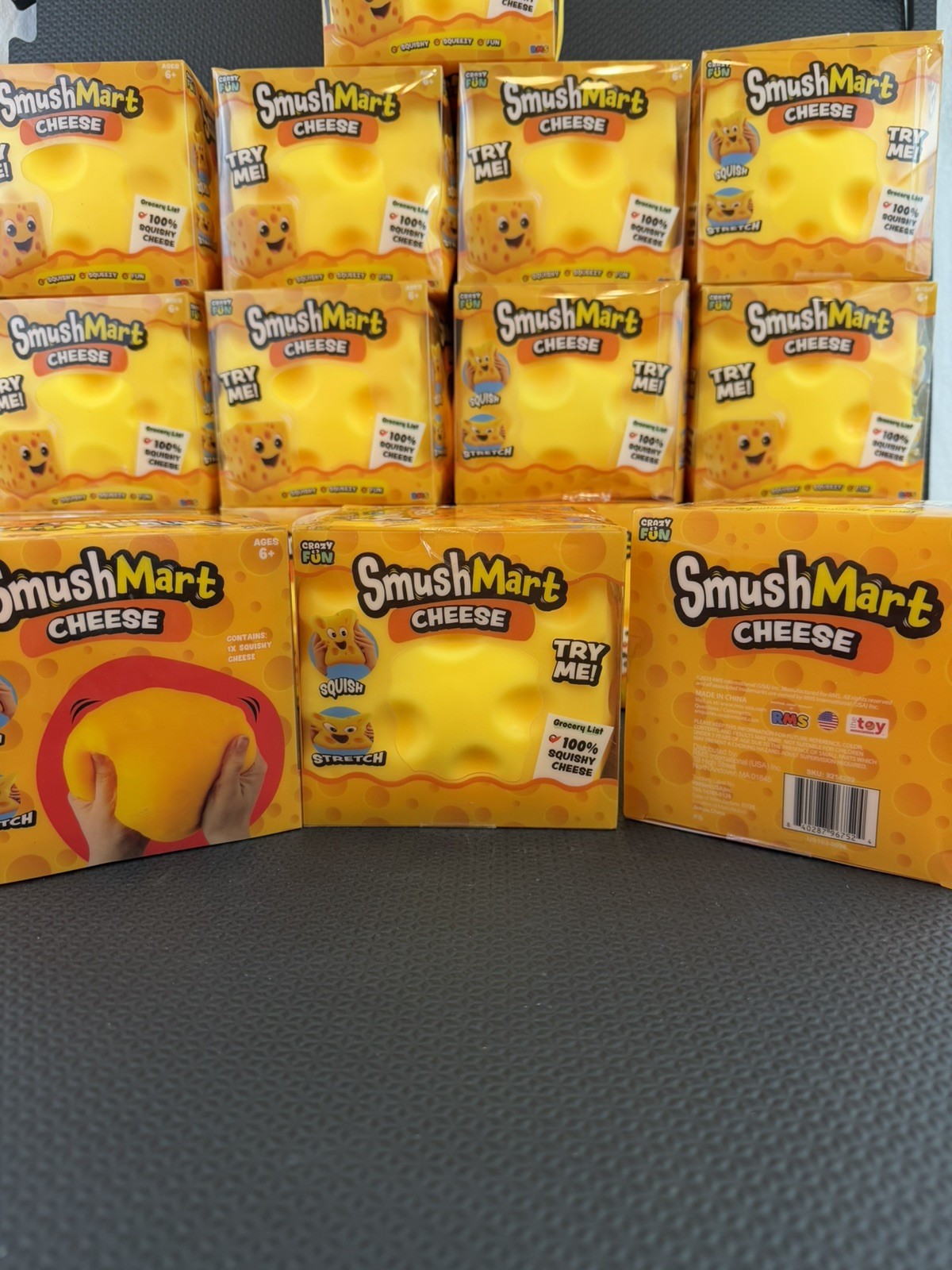 RMS Crazy Fun SmushMart Cheese Squishy Squeezy Stretch Sensory Toy TIK TOK VIRAL